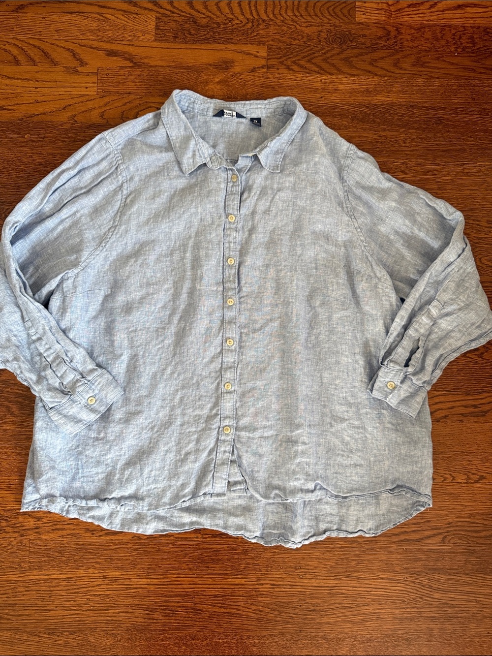 Lands end plus size linen button down shirt